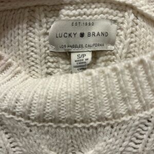 Lucky Brand Cream Cowl Neck Sweater with Chunky Knit